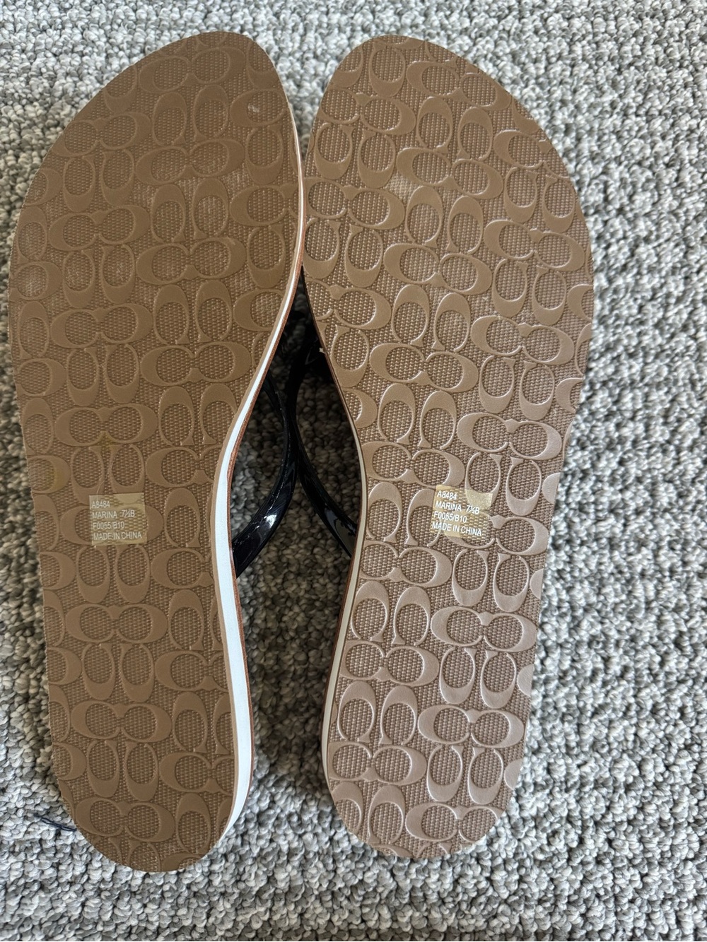 Coach Women's Black Marina Crab Sandals - Tan Insole - Picture 7 of 10